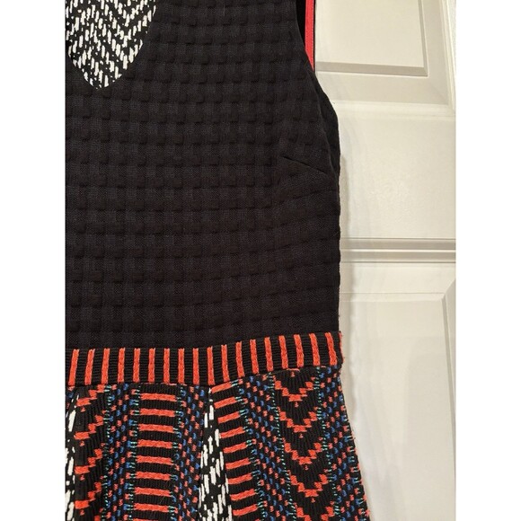 Maeve Anthropologie Womens Fit & Flair Knit Dress Size 2 Geometric Print V Neck - Picture 5 of 12